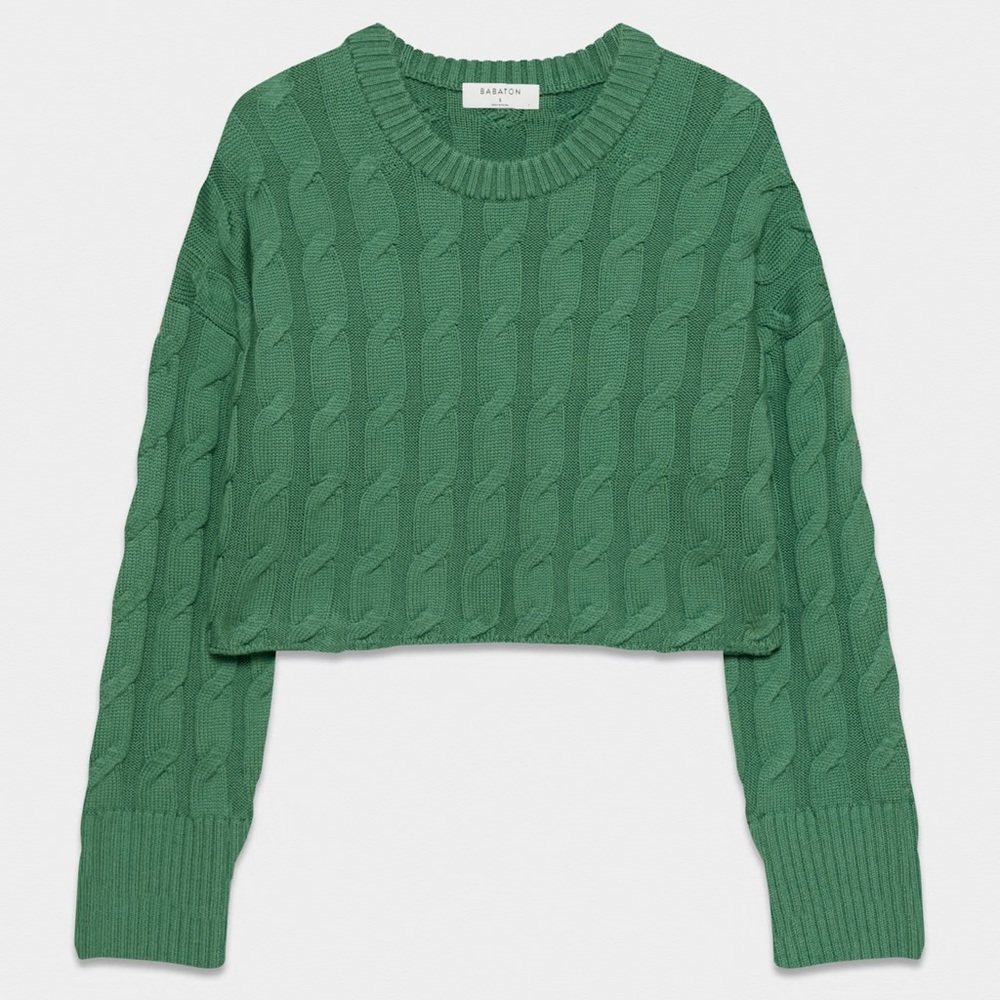 Green Cable Knit Sweater